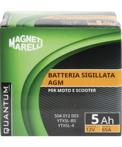MAGNETI MARELLI BATTERIA MOTO E SCOOTER  TECNOLOGIA 5AH 12V 65A AGM SIGILLATA POLO POSITIVO DESTRO